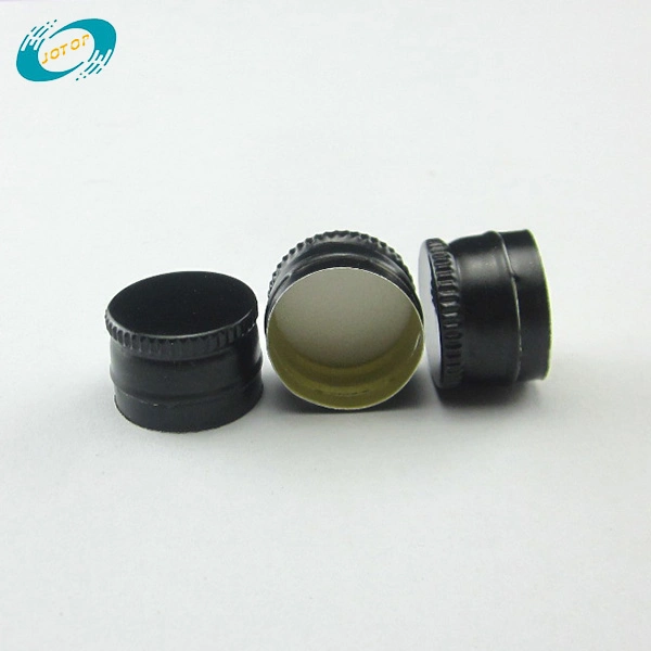 28mm Ropp Black Aluminum Cap for Glass Bottles